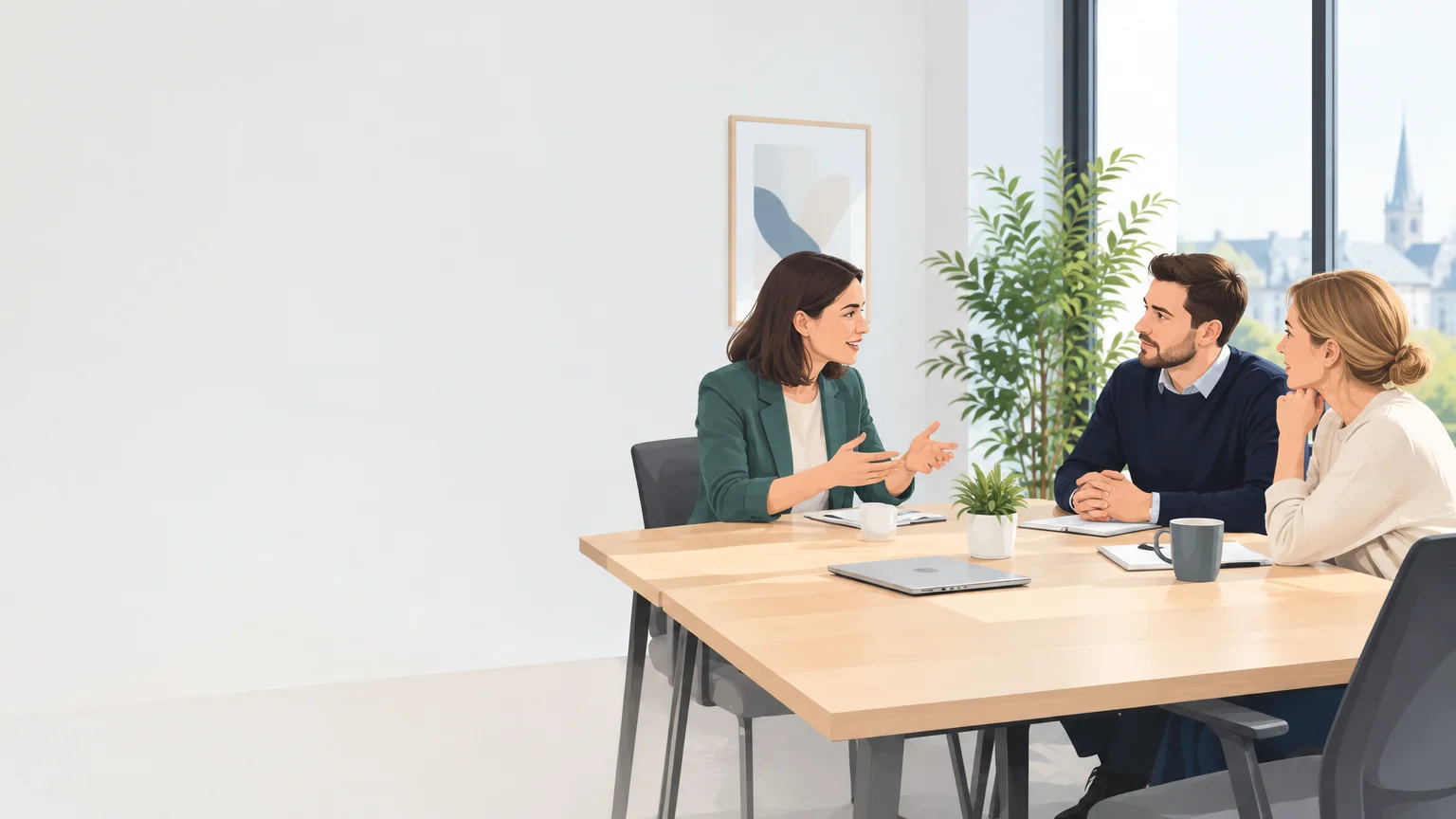 Réunion professionnelle consacrée au management et à la communication au travail